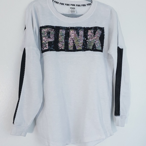 PINK Sequins Detailed Mesh Top - Picture 2 of 7